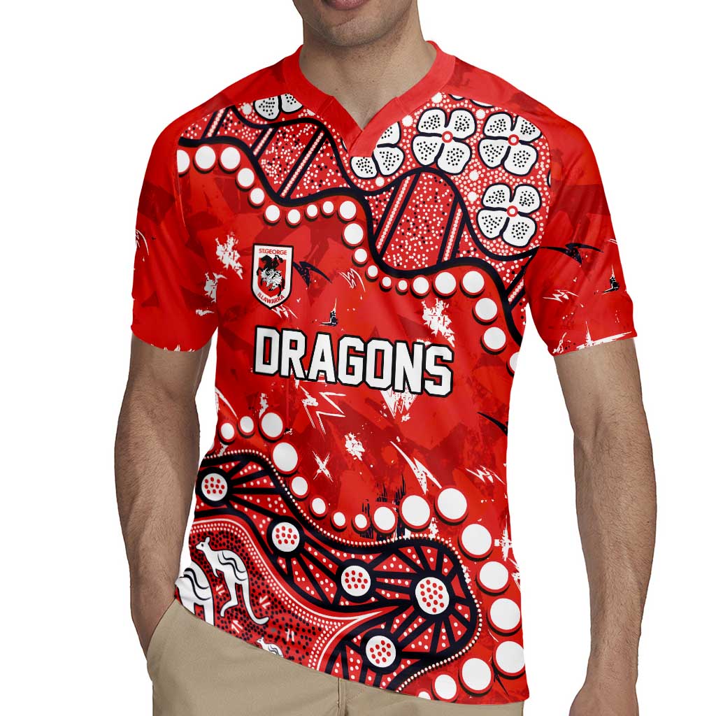 Personalized St. George Illawarra Dragons Rugby Jersey Aboriginal Pattern with Graffiti Style Design