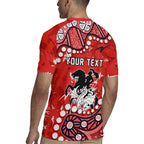 Personalized St. George Illawarra Dragons Rugby Jersey Aboriginal Pattern with Graffiti Style Design
