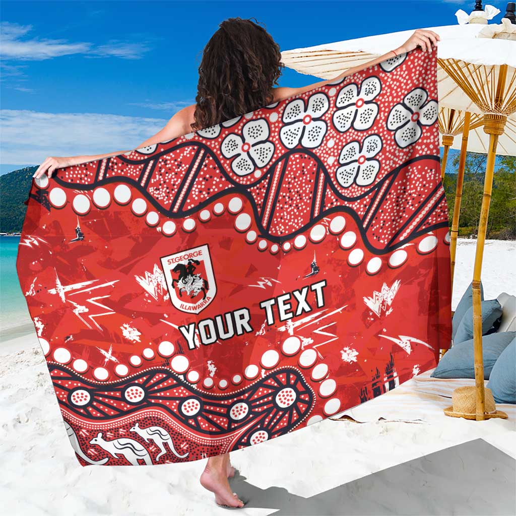 Personalized St. George Illawarra Dragons Sarong Aboriginal Pattern with Graffiti Style Design
