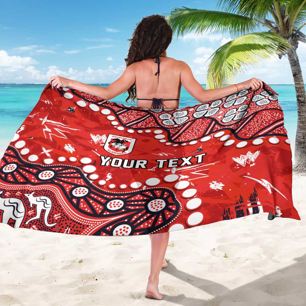 Personalized St. George Illawarra Dragons Sarong Aboriginal Pattern with Graffiti Style Design