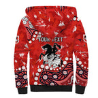 Personalized St. George Illawarra Dragons Sherpa Hoodie Aboriginal Pattern with Graffiti Style Design