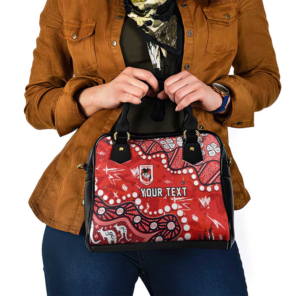 Personalized St. George Illawarra Dragons Shoulder Handbag Aboriginal Pattern with Graffiti Style Design