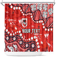 Personalized St. George Illawarra Dragons Shower Curtain Aboriginal Pattern with Graffiti Style Design