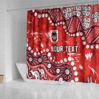 Personalized St. George Illawarra Dragons Shower Curtain Aboriginal Pattern with Graffiti Style Design