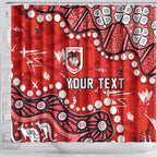 Personalized St. George Illawarra Dragons Shower Curtain Aboriginal Pattern with Graffiti Style Design