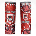 Personalized St. George Illawarra Dragons Skinny Tumbler Aboriginal Pattern with Graffiti Style Design