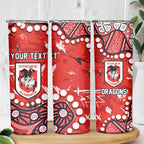Personalized St. George Illawarra Dragons Skinny Tumbler Aboriginal Pattern with Graffiti Style Design