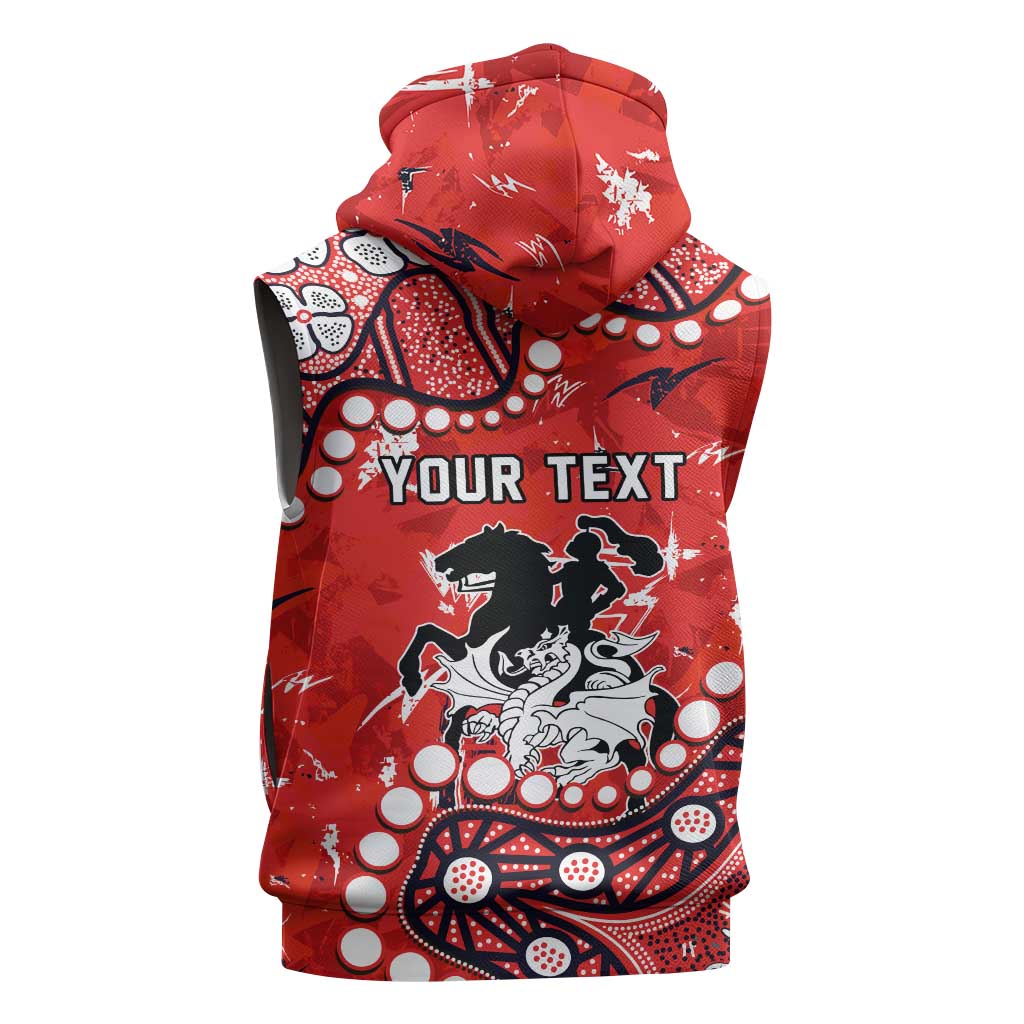 Personalized St. George Illawarra Dragons Sleeveless Hoodie Aboriginal Pattern with Graffiti Style Design
