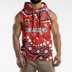 Personalized St. George Illawarra Dragons Sleeveless Hoodie Aboriginal Pattern with Graffiti Style Design