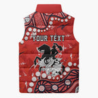 Personalized St. George Illawarra Dragons Sleeveless Puffer Jacket Aboriginal Pattern with Graffiti Style Design