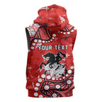 Personalized St. George Illawarra Dragons Sleeveless Zip Hoodie Aboriginal Pattern with Graffiti Style Design