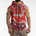 Personalized St. George Illawarra Dragons Sleeveless Zip Hoodie Aboriginal Pattern with Graffiti Style Design