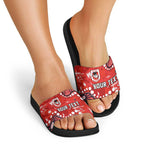 Personalized St. George Illawarra Dragons Slide Sandals Aboriginal Pattern with Graffiti Style Design