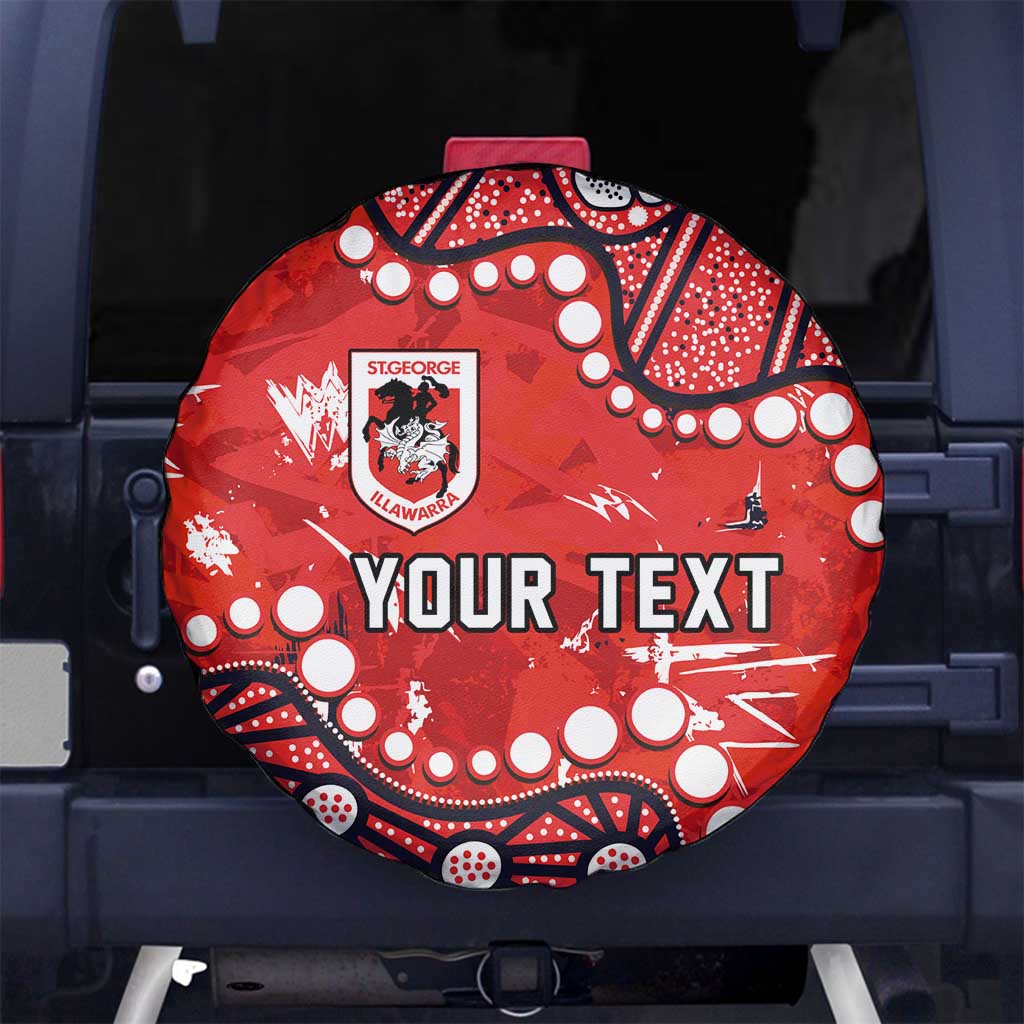 Personalized St. George Illawarra Dragons Spare Tire Cover Aboriginal Pattern with Graffiti Style Design