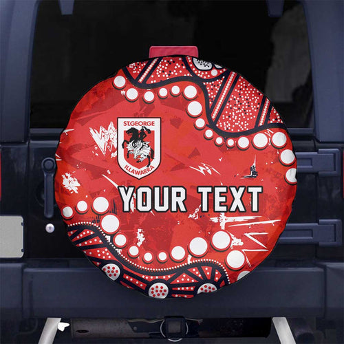 Personalized St. George Illawarra Dragons Spare Tire Cover Aboriginal Pattern with Graffiti Style Design