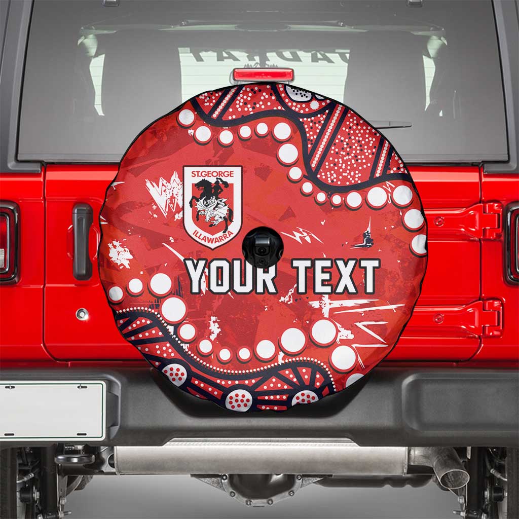 Personalized St. George Illawarra Dragons Spare Tire Cover Aboriginal Pattern with Graffiti Style Design