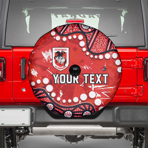 Personalized St. George Illawarra Dragons Spare Tire Cover Aboriginal Pattern with Graffiti Style Design