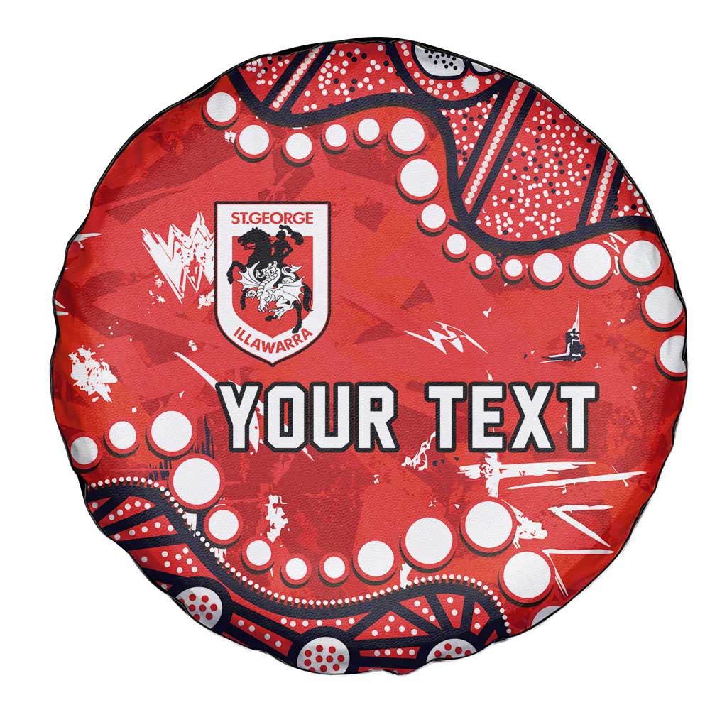 Personalized St. George Illawarra Dragons Spare Tire Cover Aboriginal Pattern with Graffiti Style Design