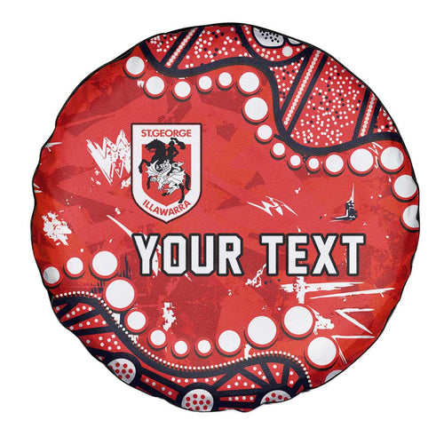 Personalized St. George Illawarra Dragons Spare Tire Cover Aboriginal Pattern with Graffiti Style Design