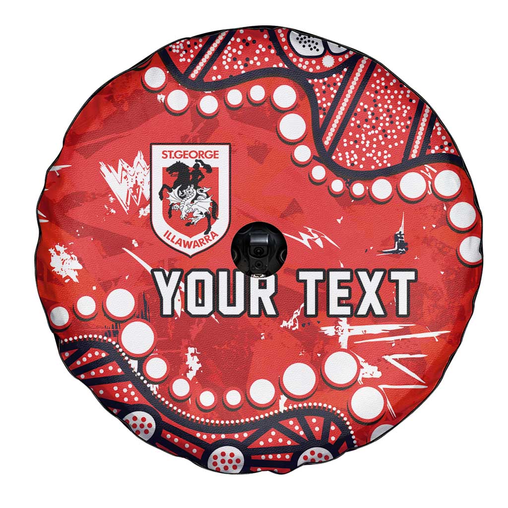 Personalized St. George Illawarra Dragons Spare Tire Cover Aboriginal Pattern with Graffiti Style Design
