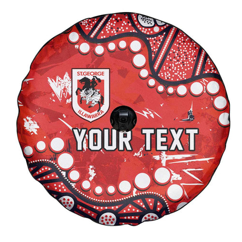 Personalized St. George Illawarra Dragons Spare Tire Cover Aboriginal Pattern with Graffiti Style Design