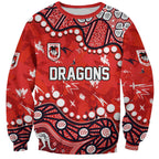 Personalized St. George Illawarra Dragons Sweatshirt Aboriginal Pattern with Graffiti Style Design