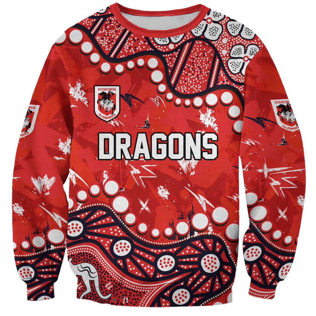 Personalized St. George Illawarra Dragons Sweatshirt Aboriginal Pattern with Graffiti Style Design