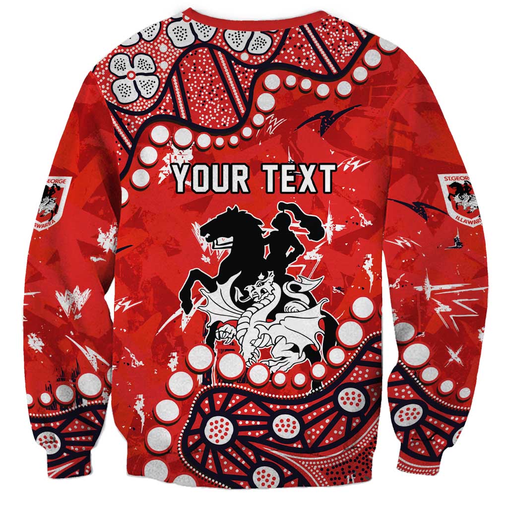 Personalized St. George Illawarra Dragons Sweatshirt Aboriginal Pattern with Graffiti Style Design