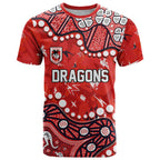 Personalized St. George Illawarra Dragons T Shirt Aboriginal Pattern with Graffiti Style Design