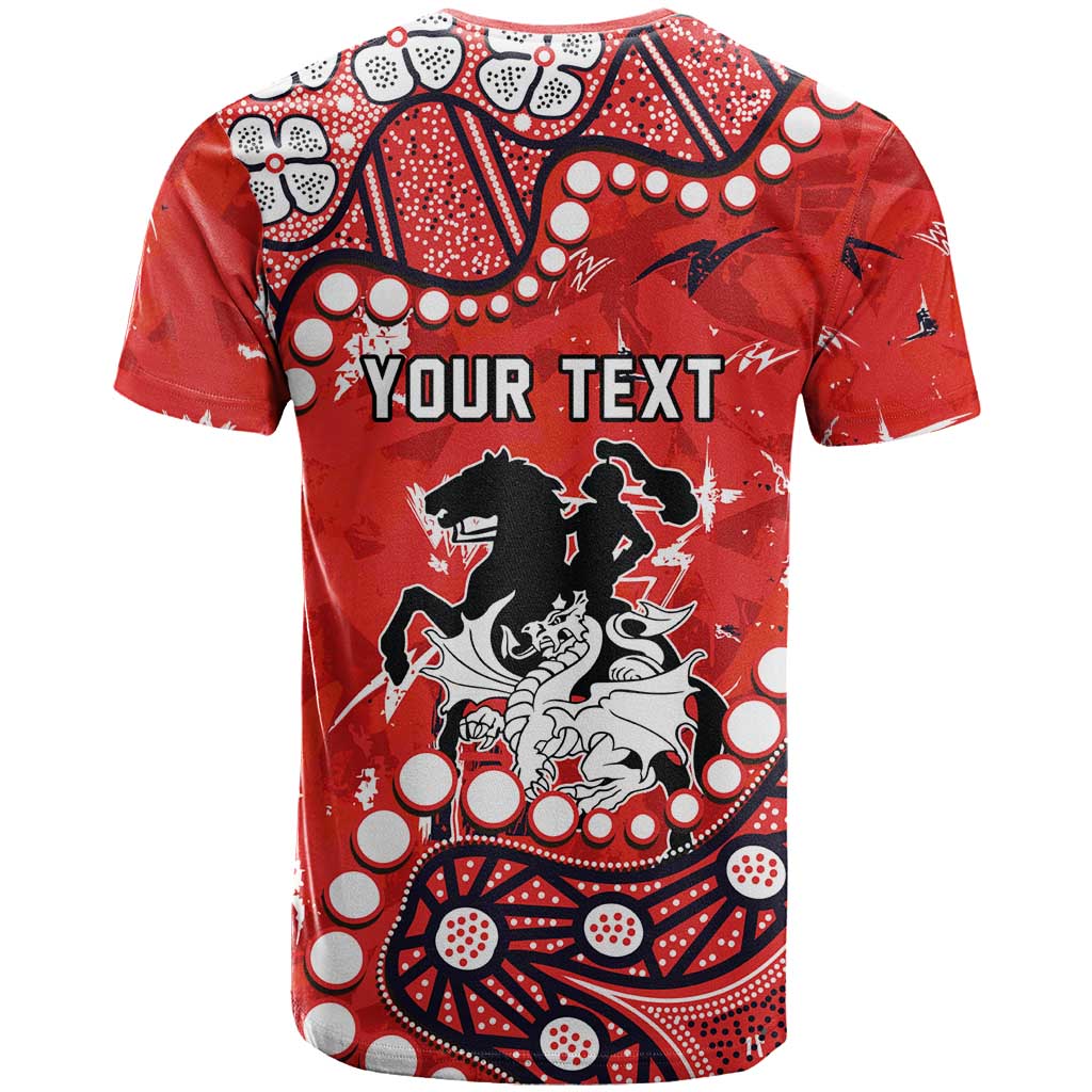 Personalized St. George Illawarra Dragons T Shirt Aboriginal Pattern with Graffiti Style Design