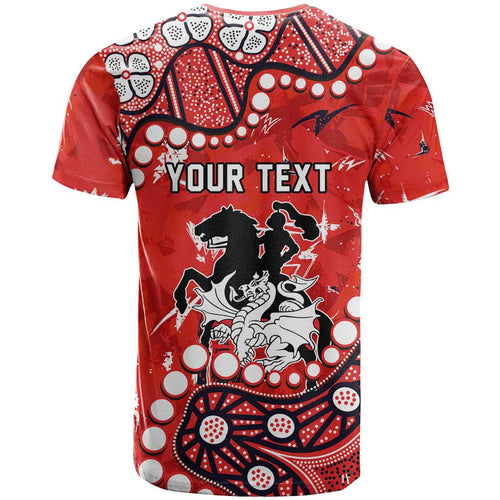 Personalized St. George Illawarra Dragons T Shirt Aboriginal Pattern with Graffiti Style Design
