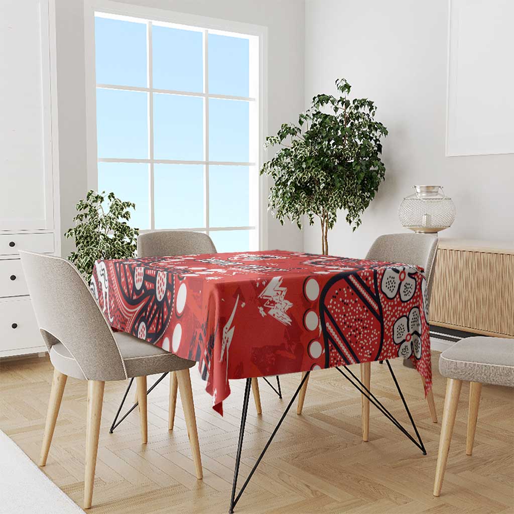 Personalized St. George Illawarra Dragons Tablecloth Aboriginal Pattern with Graffiti Style Design