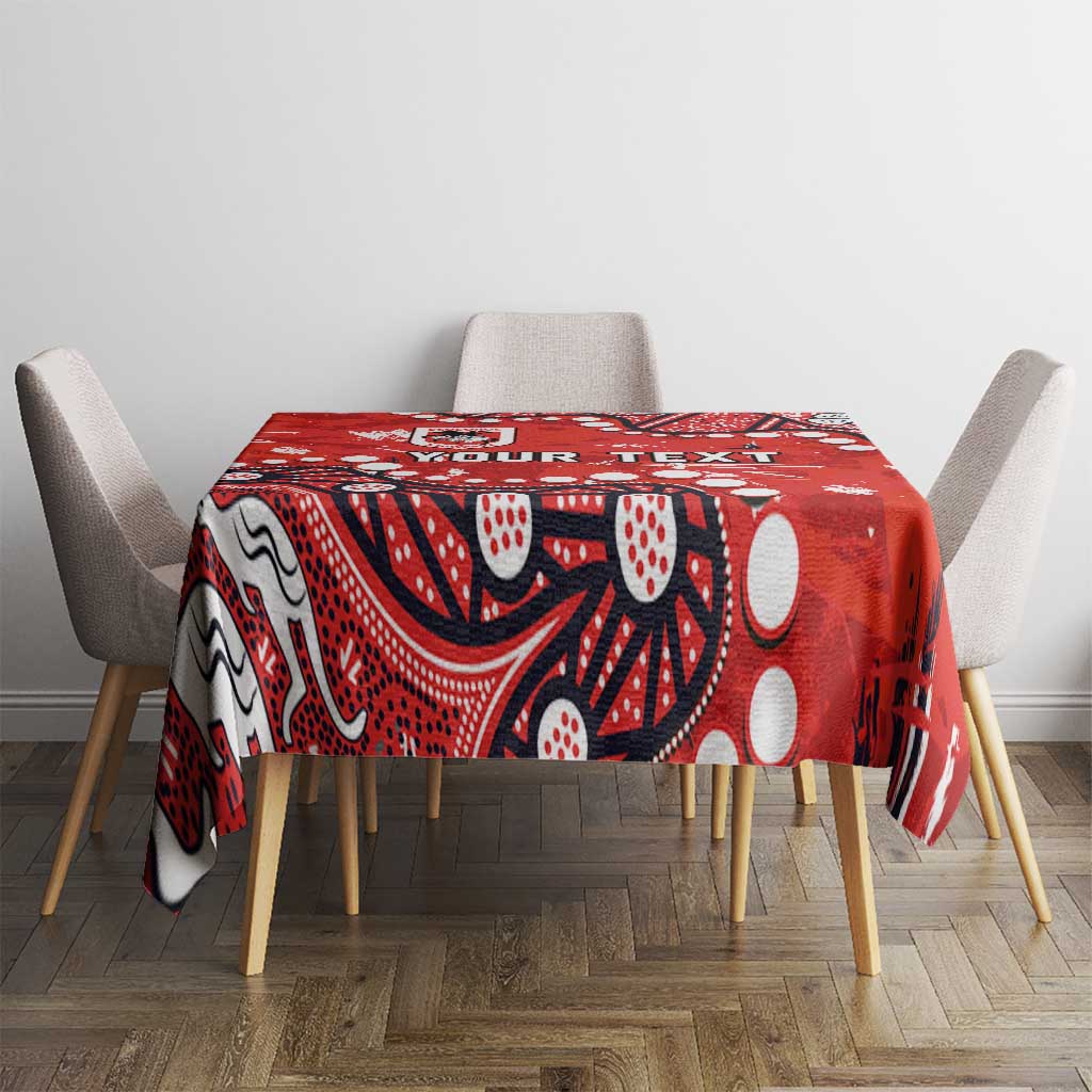 Personalized St. George Illawarra Dragons Tablecloth Aboriginal Pattern with Graffiti Style Design