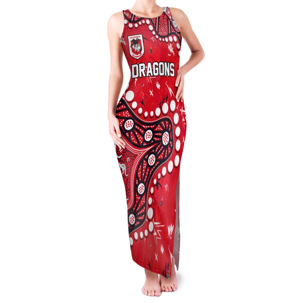 Personalized St. George Illawarra Dragons Tank Maxi Dress Aboriginal Pattern with Graffiti Style Design