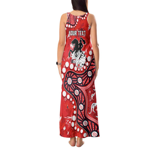 Personalized St. George Illawarra Dragons Tank Maxi Dress Aboriginal Pattern with Graffiti Style Design