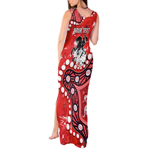Personalized St. George Illawarra Dragons Tank Maxi Dress Aboriginal Pattern with Graffiti Style Design