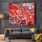 Personalized St. George Illawarra Dragons Tapestry Aboriginal Pattern with Graffiti Style Design