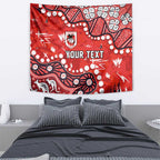 Personalized St. George Illawarra Dragons Tapestry Aboriginal Pattern with Graffiti Style Design