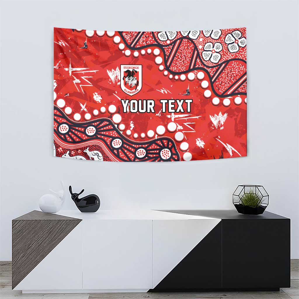 Personalized St. George Illawarra Dragons Tapestry Aboriginal Pattern with Graffiti Style Design