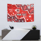 Personalized St. George Illawarra Dragons Tapestry Aboriginal Pattern with Graffiti Style Design