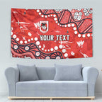 Personalized St. George Illawarra Dragons Tapestry Aboriginal Pattern with Graffiti Style Design