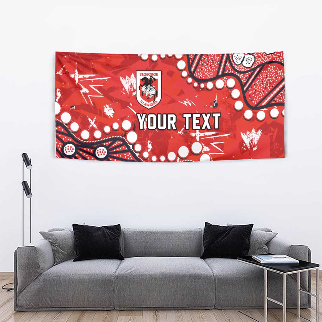Personalized St. George Illawarra Dragons Tapestry Aboriginal Pattern with Graffiti Style Design