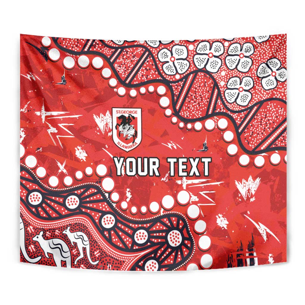 Personalized St. George Illawarra Dragons Tapestry Aboriginal Pattern with Graffiti Style Design