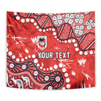 Personalized St. George Illawarra Dragons Tapestry Aboriginal Pattern with Graffiti Style Design
