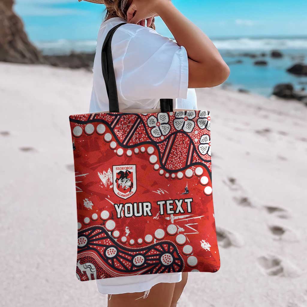 Personalized St. George Illawarra Dragons Tote Bag Aboriginal Pattern with Graffiti Style Design