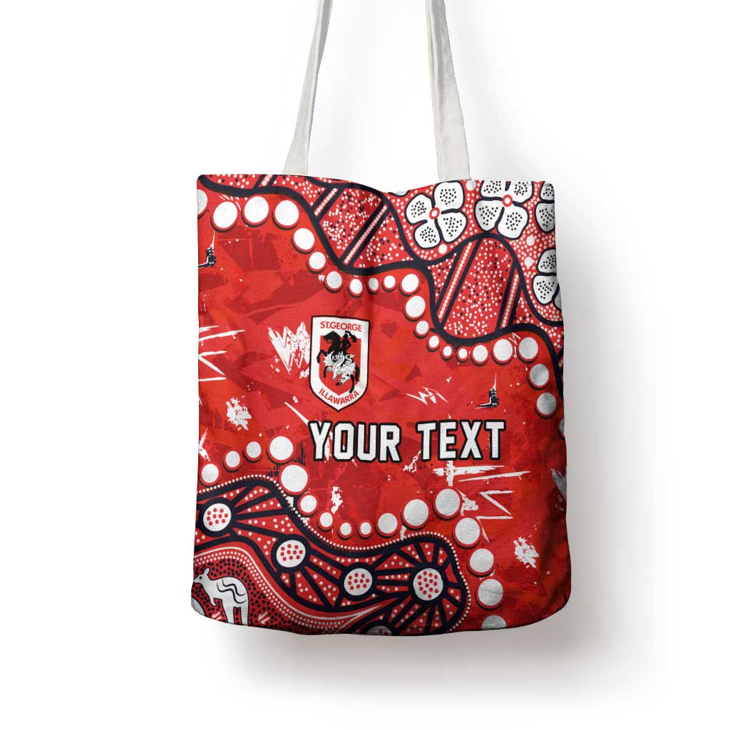 Personalized St. George Illawarra Dragons Tote Bag Aboriginal Pattern with Graffiti Style Design