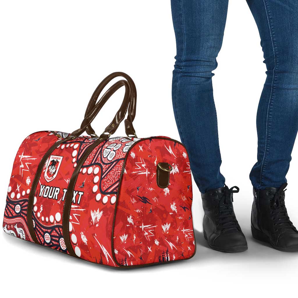 Personalized St. George Illawarra Dragons Travel Bag Aboriginal Pattern with Graffiti Style Design