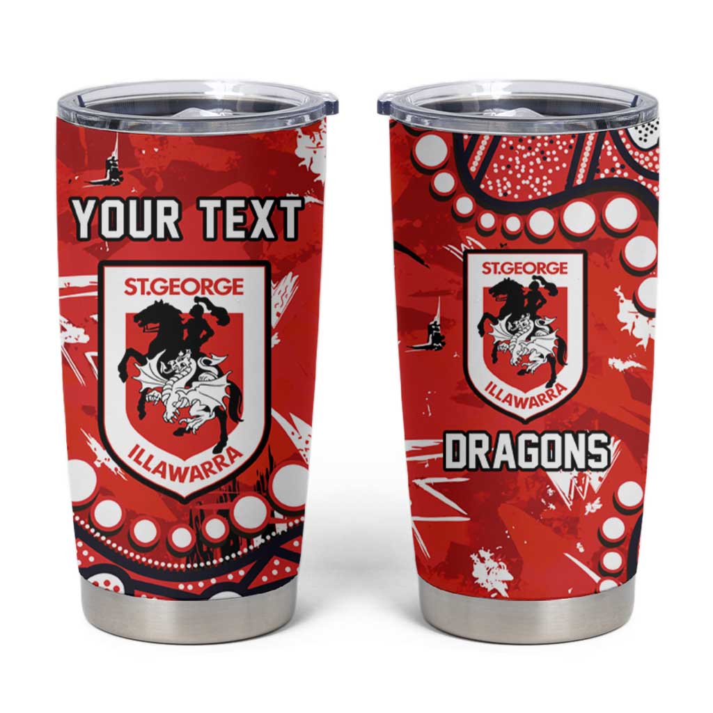 Personalized St. George Illawarra Dragons Tumbler Cup Aboriginal Pattern with Graffiti Style Design