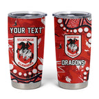 Personalized St. George Illawarra Dragons Tumbler Cup Aboriginal Pattern with Graffiti Style Design