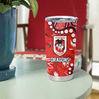 Personalized St. George Illawarra Dragons Tumbler Cup Aboriginal Pattern with Graffiti Style Design
